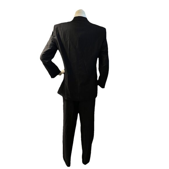 Martino Uomo Moda 2pc Suit Men’s Subtle Black Pinstripe 40R W32xL31 - Picture 7 of 16